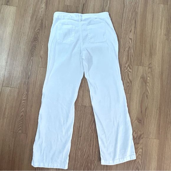 NYDJ Stretch Linen White 5-pocket Straight Leg Pants Style #MAKB2219 Size 4 - Picture 5 of 11